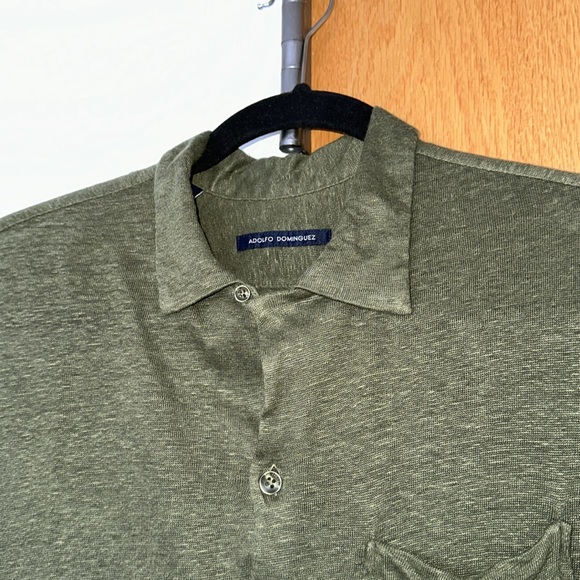 Adolfo Domínguez Green Linen Button Down - Picture 2 of 3
